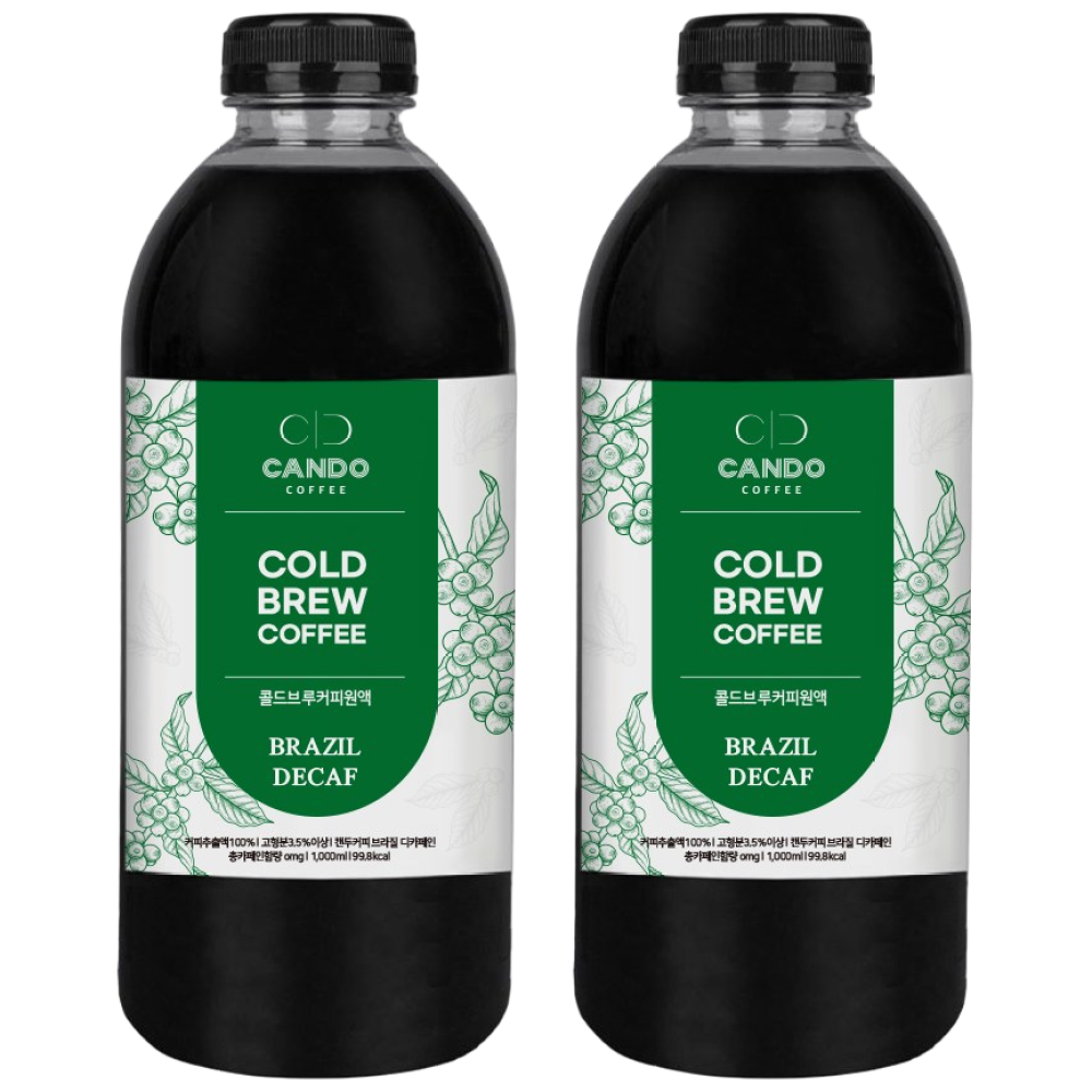 캔두커피 콜드브루 디카페인브라질 1L 더치커피원액, 10개, 1L, 10개입 101,210원