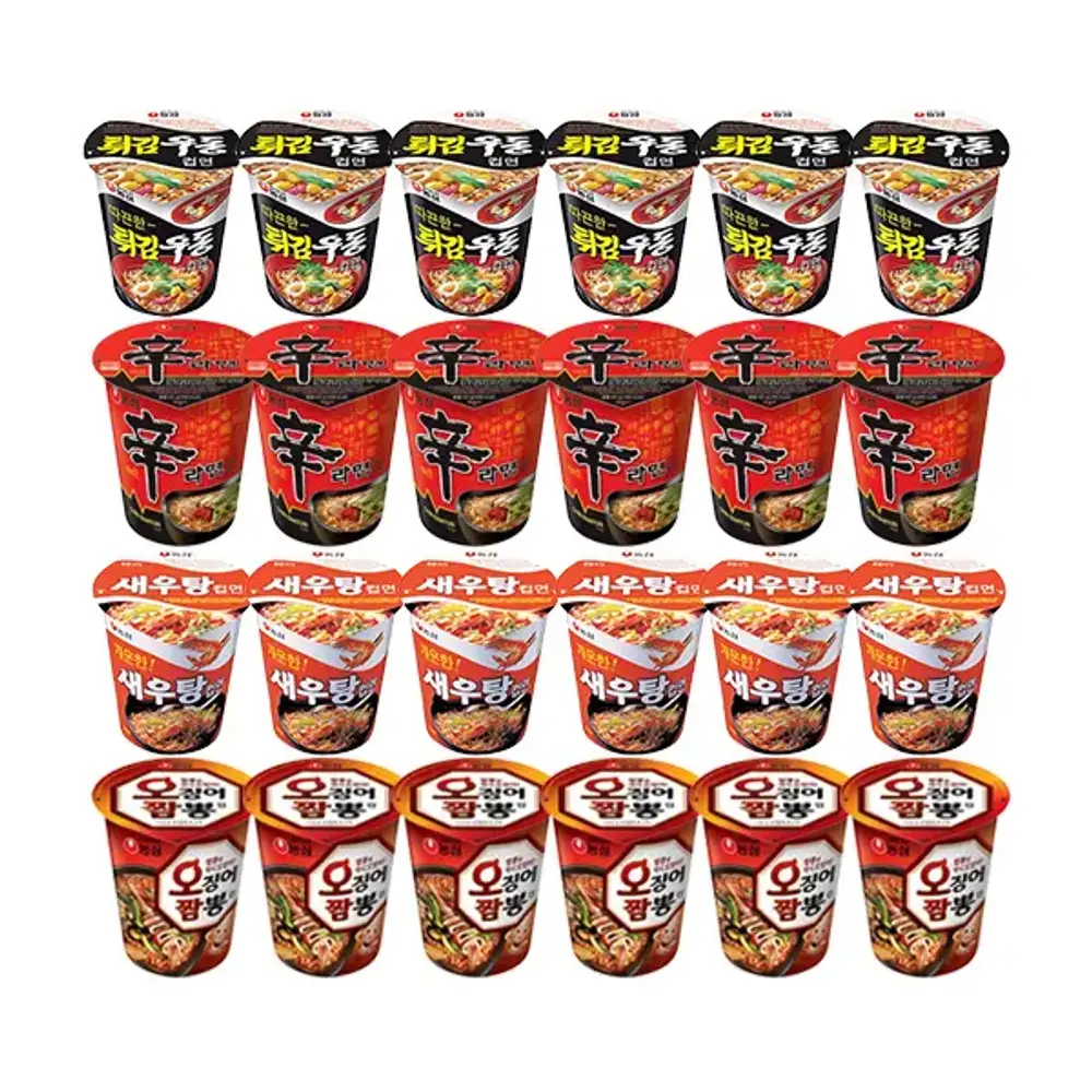 블루존 새우탕 소컵라면 67g (6입)+튀김우동 소컵라면 62g (6입) 34,500원