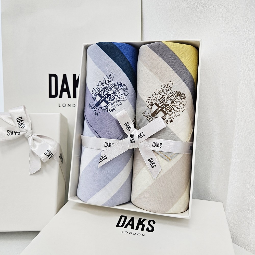 [정품/선물포장] 닥스 패턴 손수건 2장 선물세트 쇼핑백 포함 31,500원
