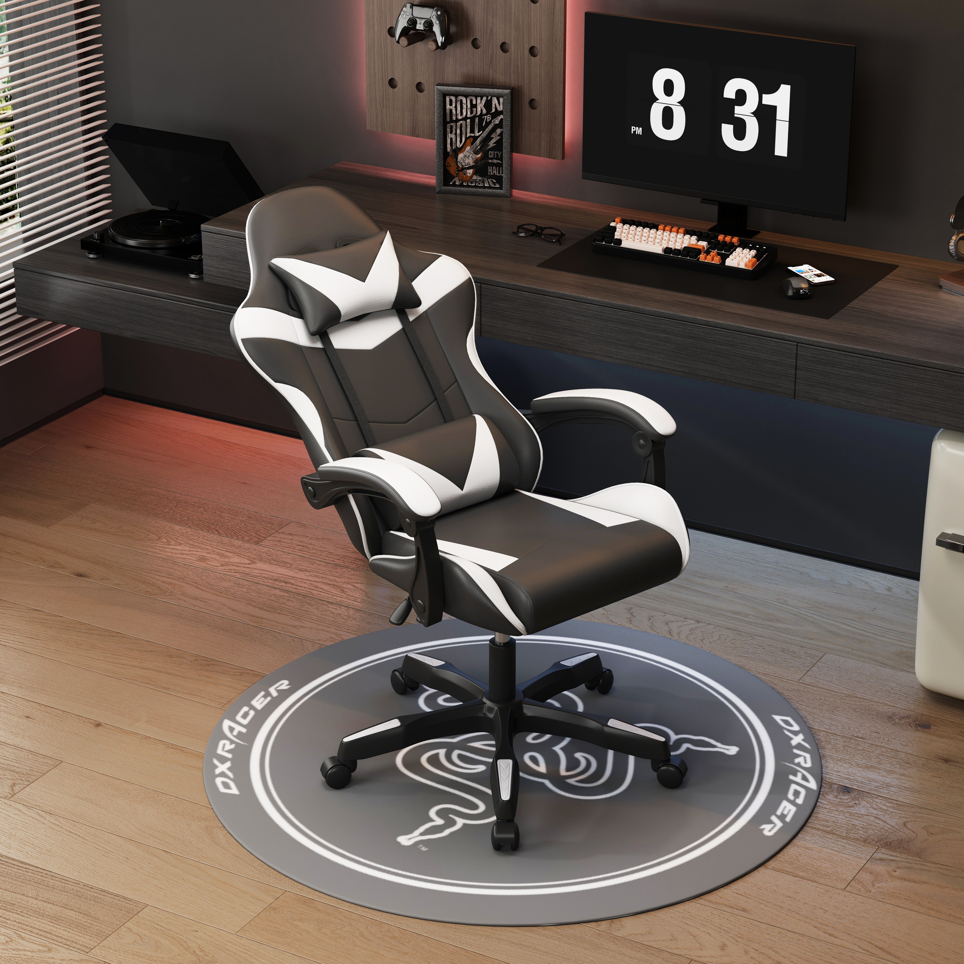 BR 인체공학 각도조절 회전형 사무 및 게임용 컴퓨터 의자, 블랙 + 화이트 63,900원