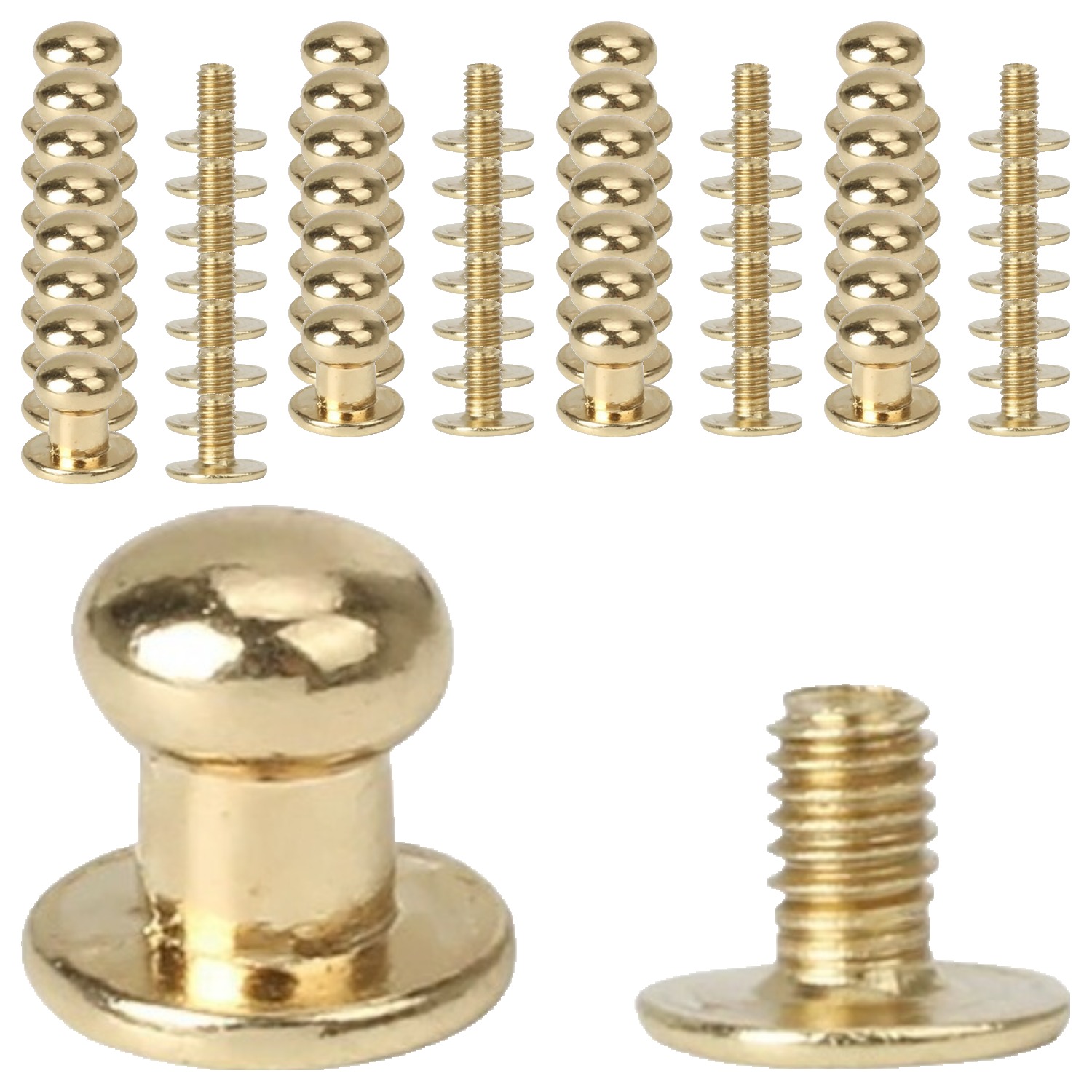 코히모 가죽공예 부자재 여밈용 솔트레지 6mm 50p + 나사 50p 세트 5W0654, 1세트, 골드 7,900원