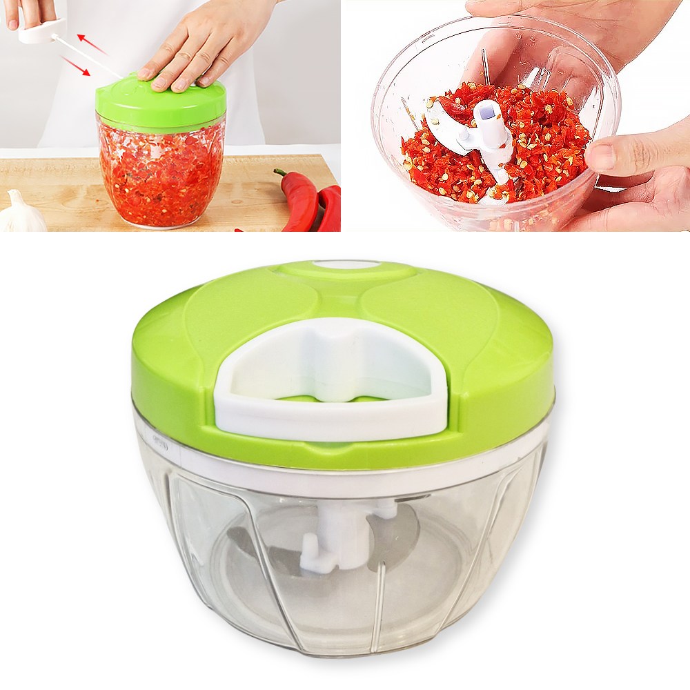 3날 스핀 만능다지기 편리한 멀티 슬라이서 야채 다지기, 1개, 그린 3,490원