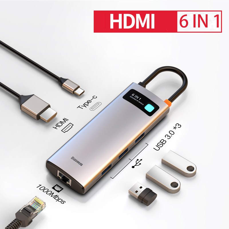 베이스어스 C타입 멀티허브 USB3.0 HDMI 멀티포트 변환젠더 8in1 6in1 5in1 USB허브 41,900원