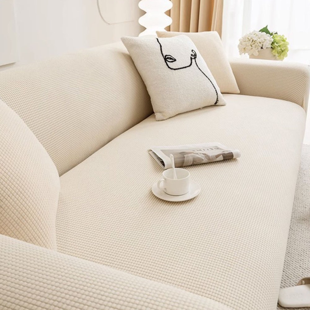 [먼지 없는] 커버무드 고탄력 와플 소파커버 + 자체제작 고정 스펀지, 아이보리, 1개 31,500원