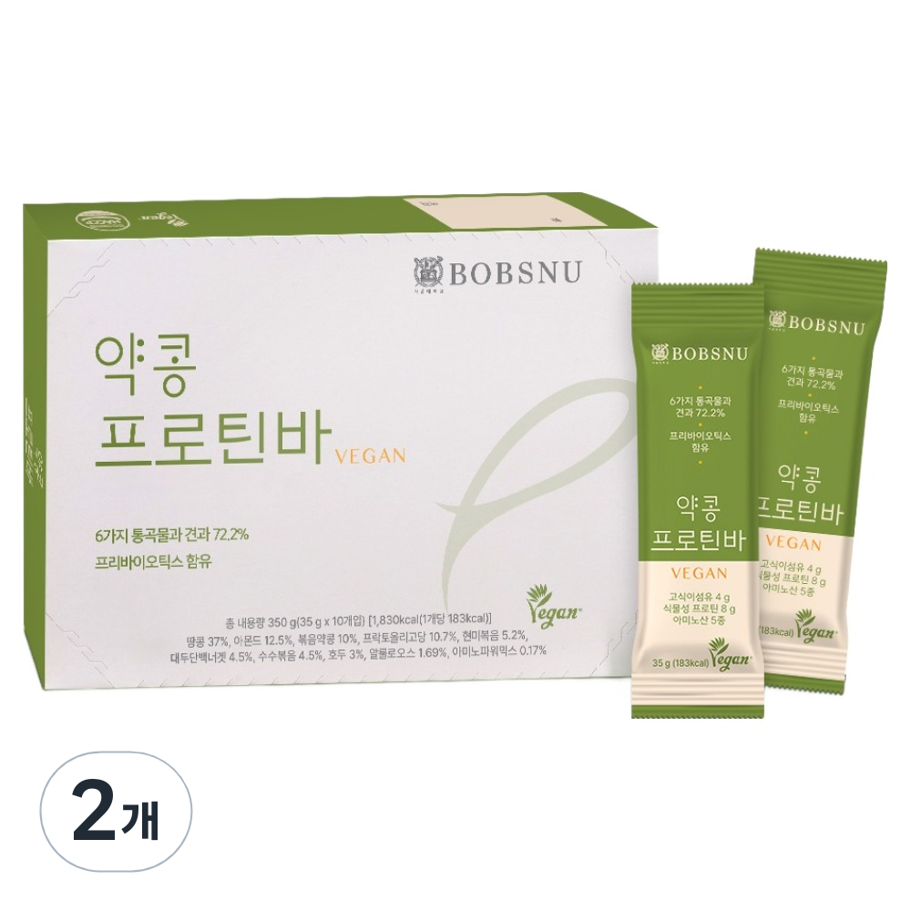 서울대밥스누 약콩 비건 단백질 프로틴바 10p, 350g, 2개 34,800원