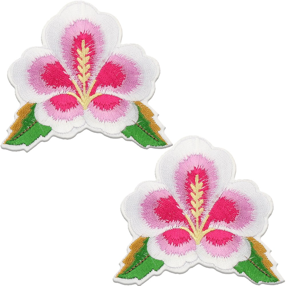 무궁화 와펜 자수 패치 꽃 전통한복장식 열접착, 1개, 무궁화꽃 자수(NO.35)2개 6,000원