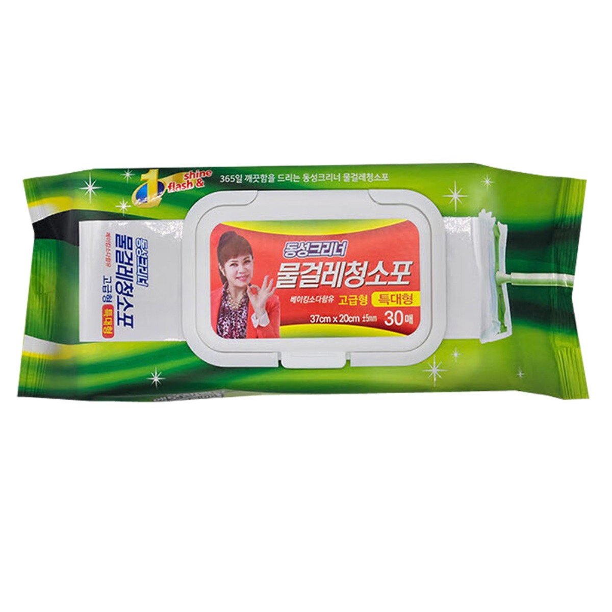 동성크리너 특대형 물걸레청소포 30매 x 5팩 고급형 엠보싱원단 라임향 베이킹소다함유 18,000원