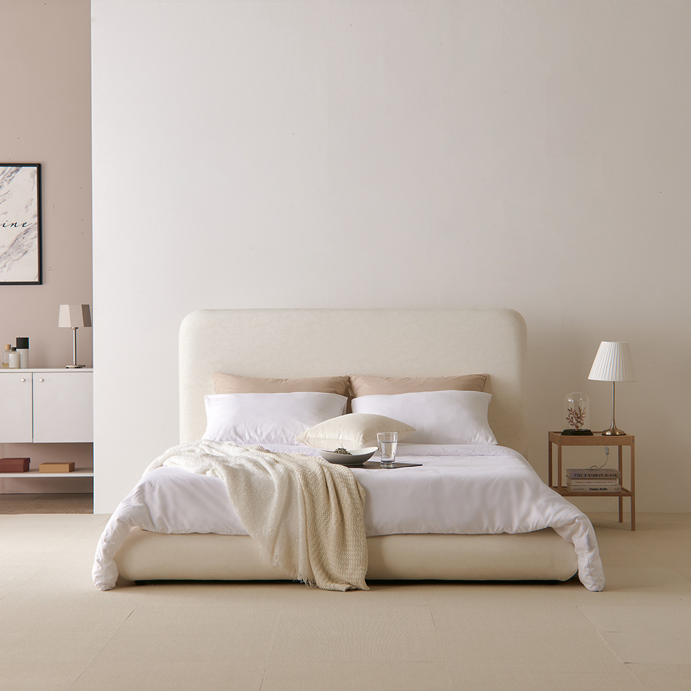 [리퍼특가] 리브우드 S급 미개봉 로코 기능성 패브릭 호텔식 디자인 침대 SS/Q 프레임 (매트리스 선택), 높은헤드 포켓+CL40T 매트리스 아이보리 409,000원