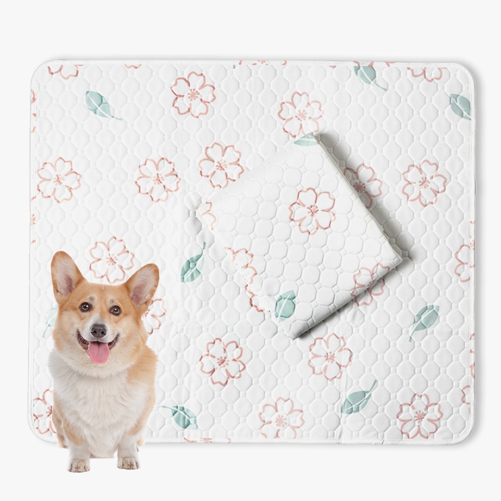 PLUPUP 화이트벚꽃 빨아쓰는 편리한 배변패드 간단하게 세탁할 수 있는 애견용 소변패드2장1세트, 1개, 2개입 38,950원