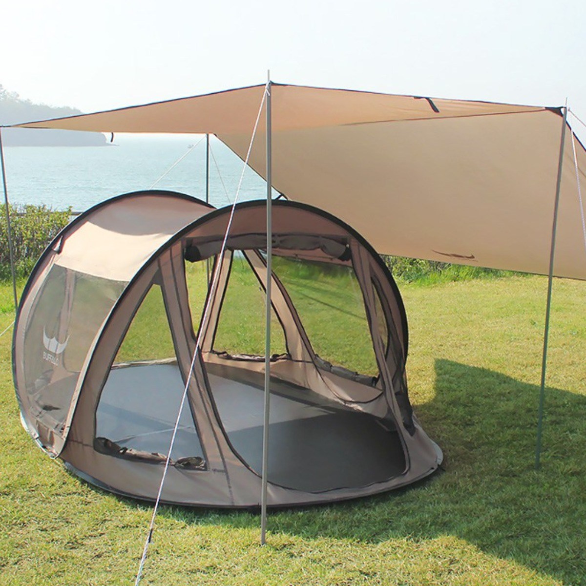 버팔로 이지 컴포트 캠핑 원터치 팝업 텐트 5~6인용 + 플라이형 타프 세트 79,900원