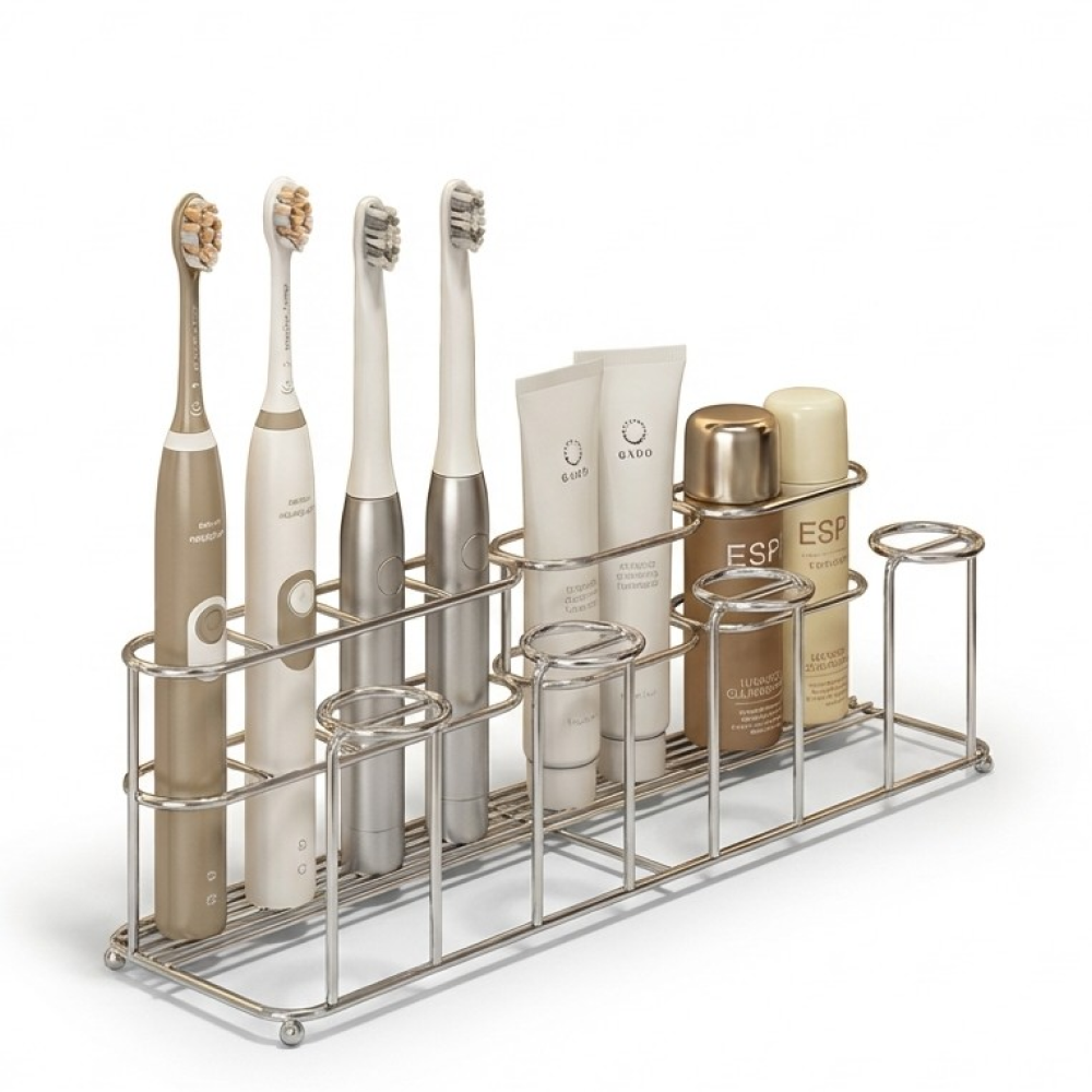 solen 무타공 스텐 칫솔꽂이 스탠드 거치대, 1개, 실버 3인용 23,900원