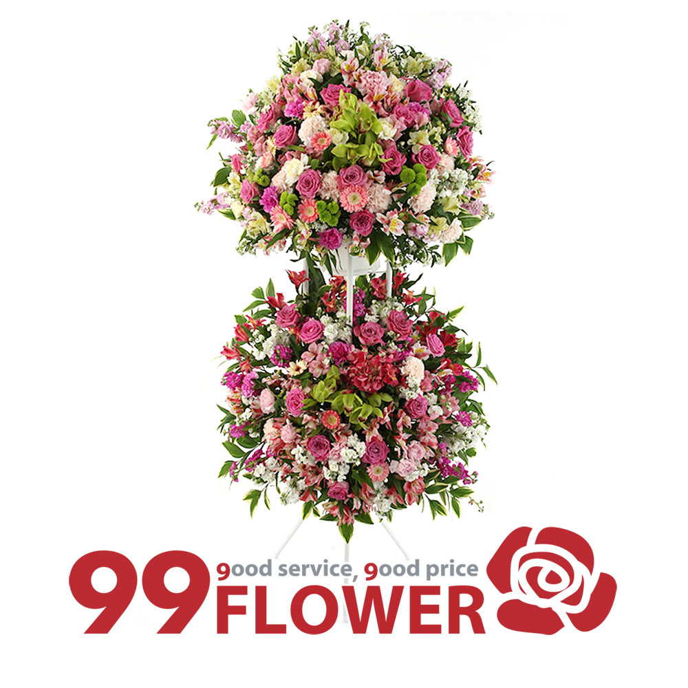(주)99플라워 축하 신개념 디자인 화환 2단 [ST-FA194]전국당일배송꽃배송 203,700원