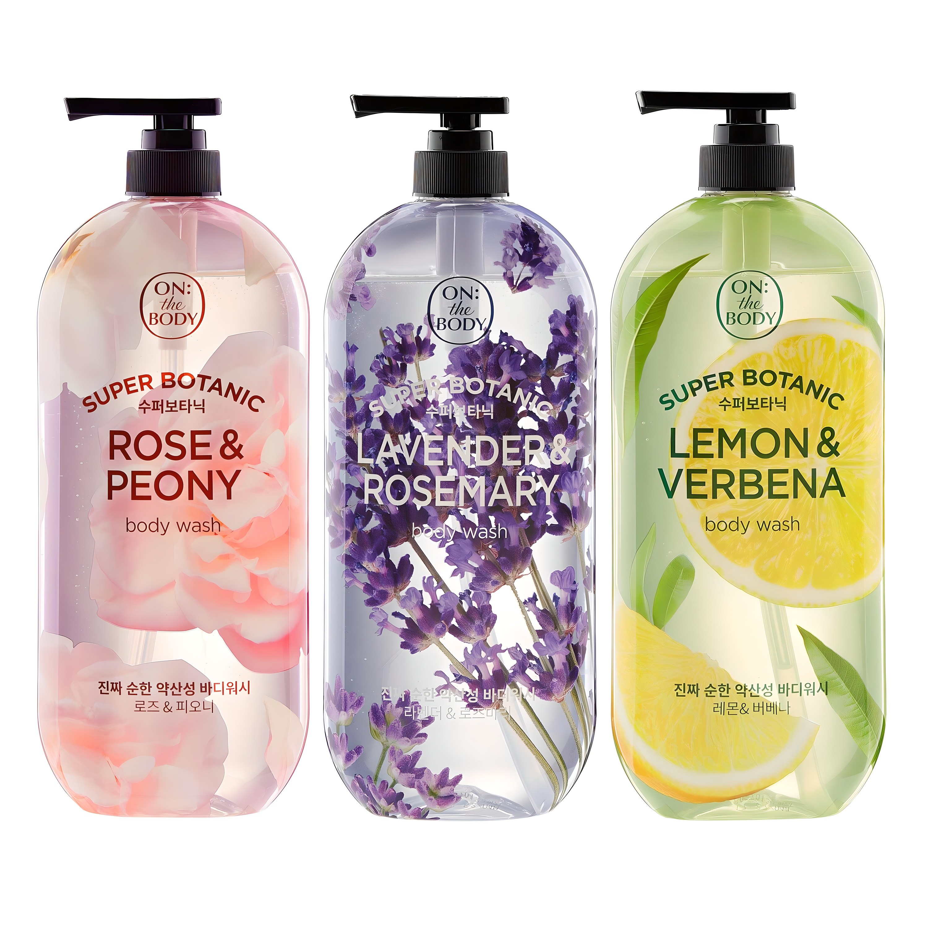 온더바디 수퍼보타닉 바디워시 라벤더 앤 로즈마리향 900g + 레몬 앤 버베나향 900g + 로즈 앤 피오니향 900g 13,300원
