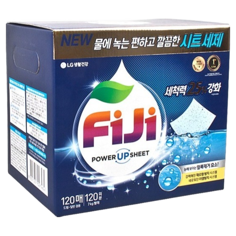 FiJi 피지 물에 녹는 파워업 시트 세제 120매, 120개입, 1개 29,500원