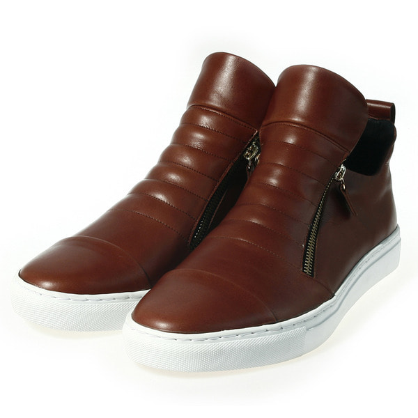 RHJ-57-96-BR 캐쥬얼 스니커즈 더블 사선지퍼 소가죽 207,000원