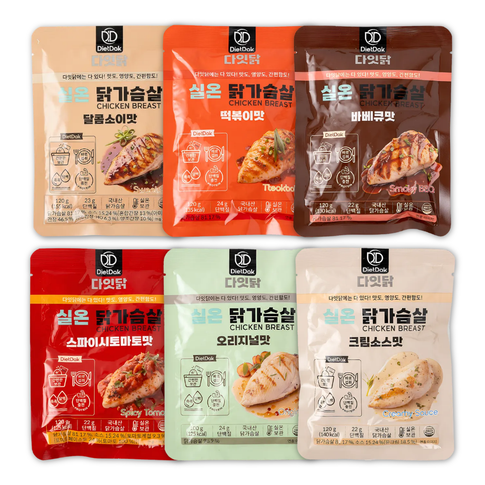 다잇닭 실온 닭가슴살 6종 120g 60개, 60개, 120g 180,000원