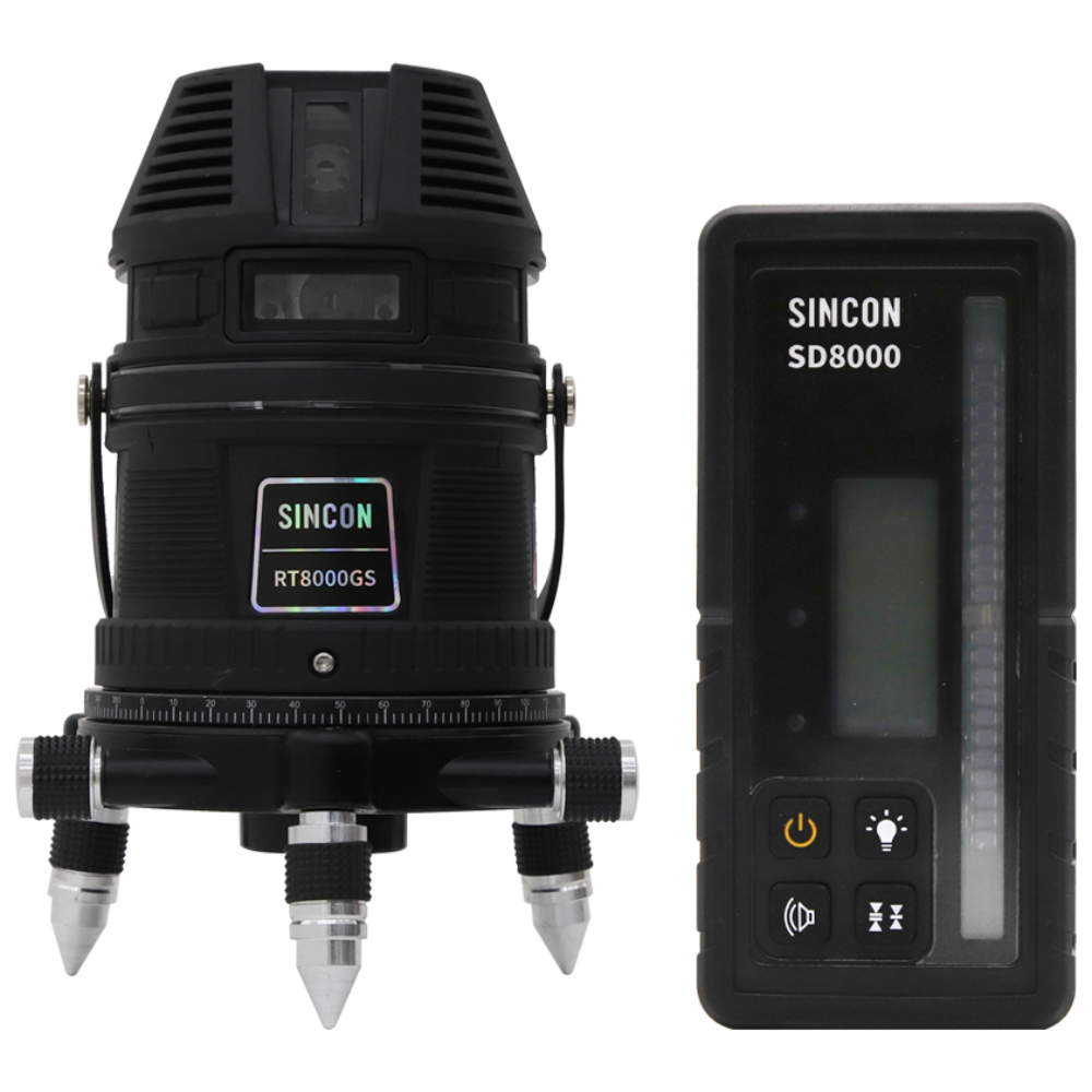 [ASLAN] 신콘 레이저레벨기 전자식 그린라인 6배 밝기 RT8000GS + SD8000 (수광기 포함), 1개, 블랙 577,500원