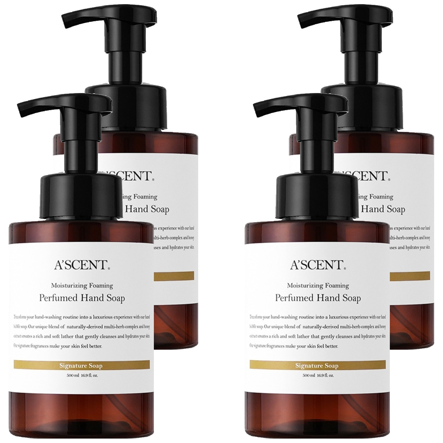 에이센트 퍼퓸드 버블 핸드워시 시그니처솝, 4개, 500ml 17,900원