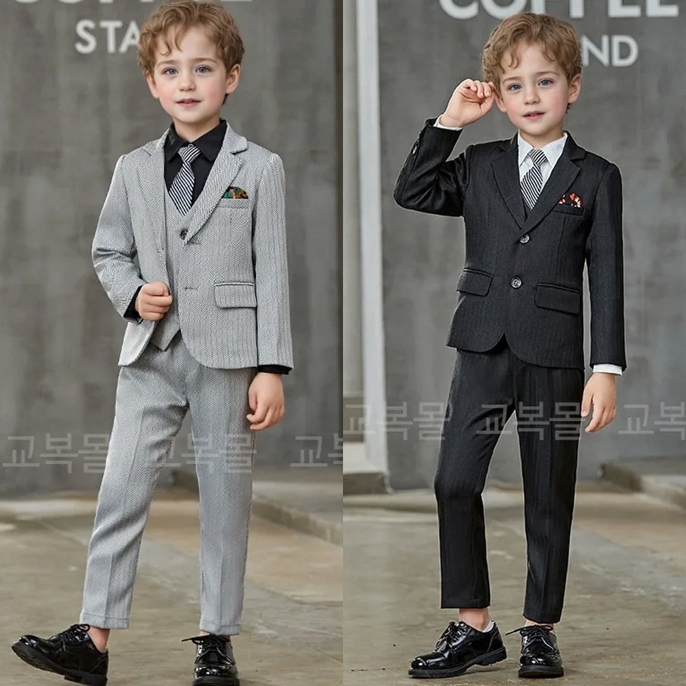 소년 양장 정장 헤링본 체크패턴 턱시도 풀세트(자켓 132,420원