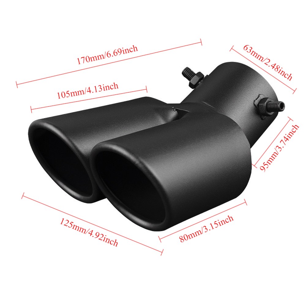 트림 "입구 스테인레스 파이프 수정 대한 대부분의 배기 스틸 라이너 듀얼 5 자동 2 자동차 된 자동차에 머플러 목구멍 63MM 후면 26,200원