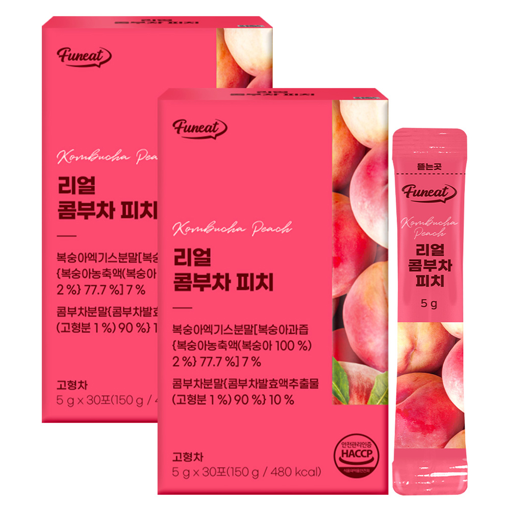 퍼니트 리얼 콤부차 피치맛 30p, 150g, 2개 19,480원