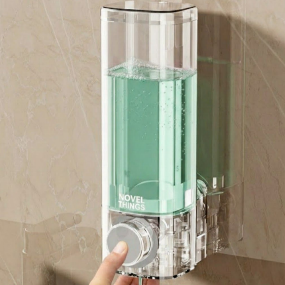노벨띵즈 무타공 접착식 벽걸이 가글 샴푸 디스펜서 욕실용기 9,900원