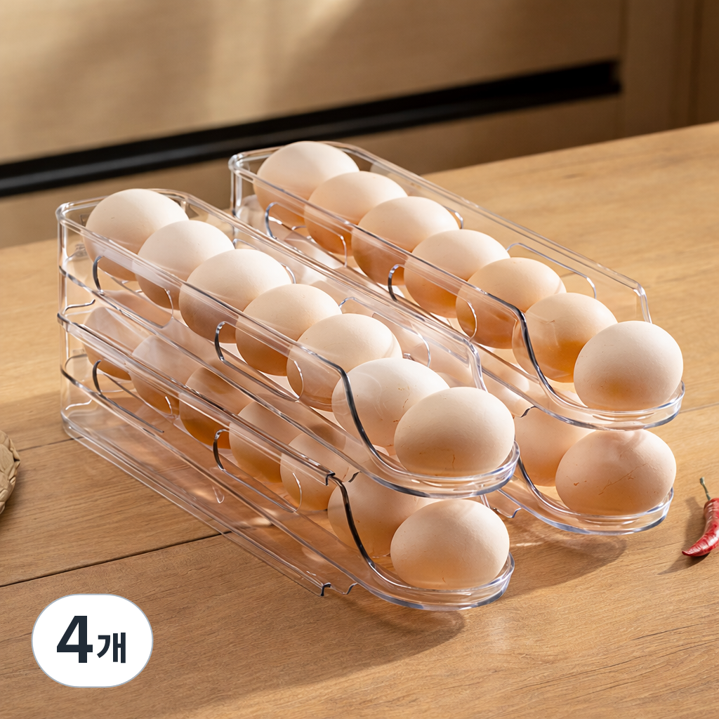 루이쉘 자동 롤링 분리식 계란 트레이, 4개, 투명 11,500원