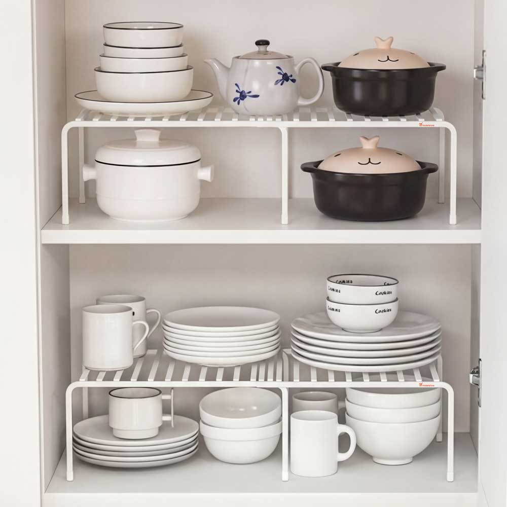 노드웨이브 길이조절 선반 다용도 정리대, 2개, 확장형화이트 23,100원