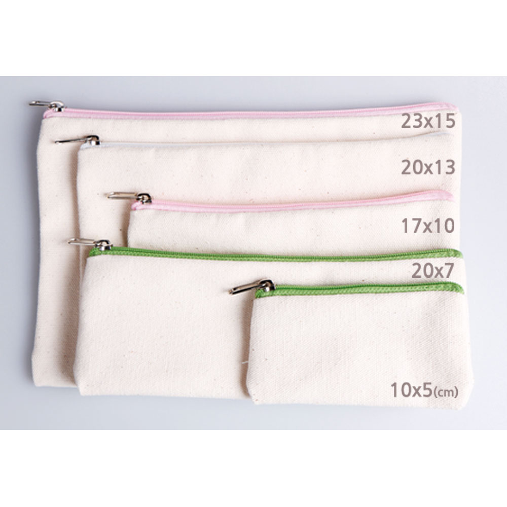 유통킹콩 무지파우치 동전지갑 필통 생필품파우치 화장품주머니 체험학습파우치 미술파우치 900원