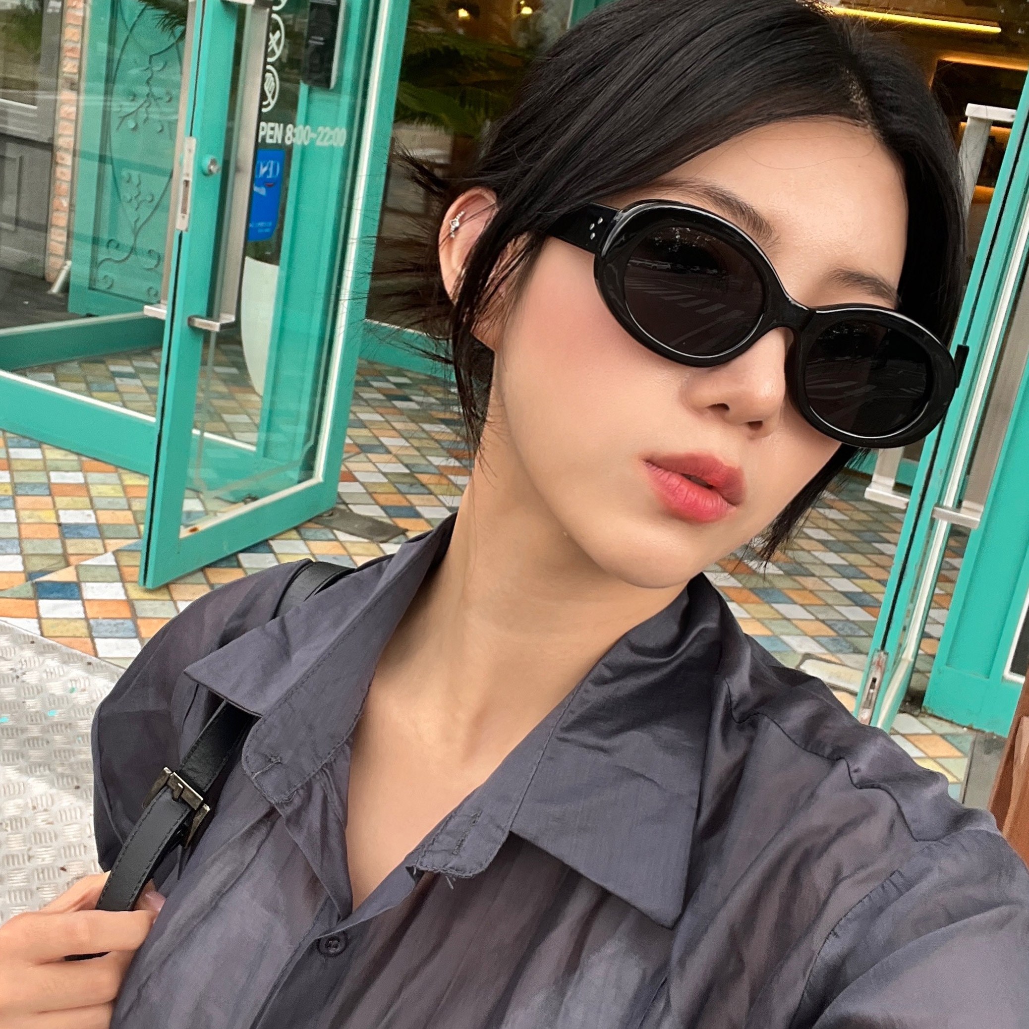 둥근 오벌형 선글라스 자외선 UV 차단 눈보호 레트로 패션 뿔테 19,800원