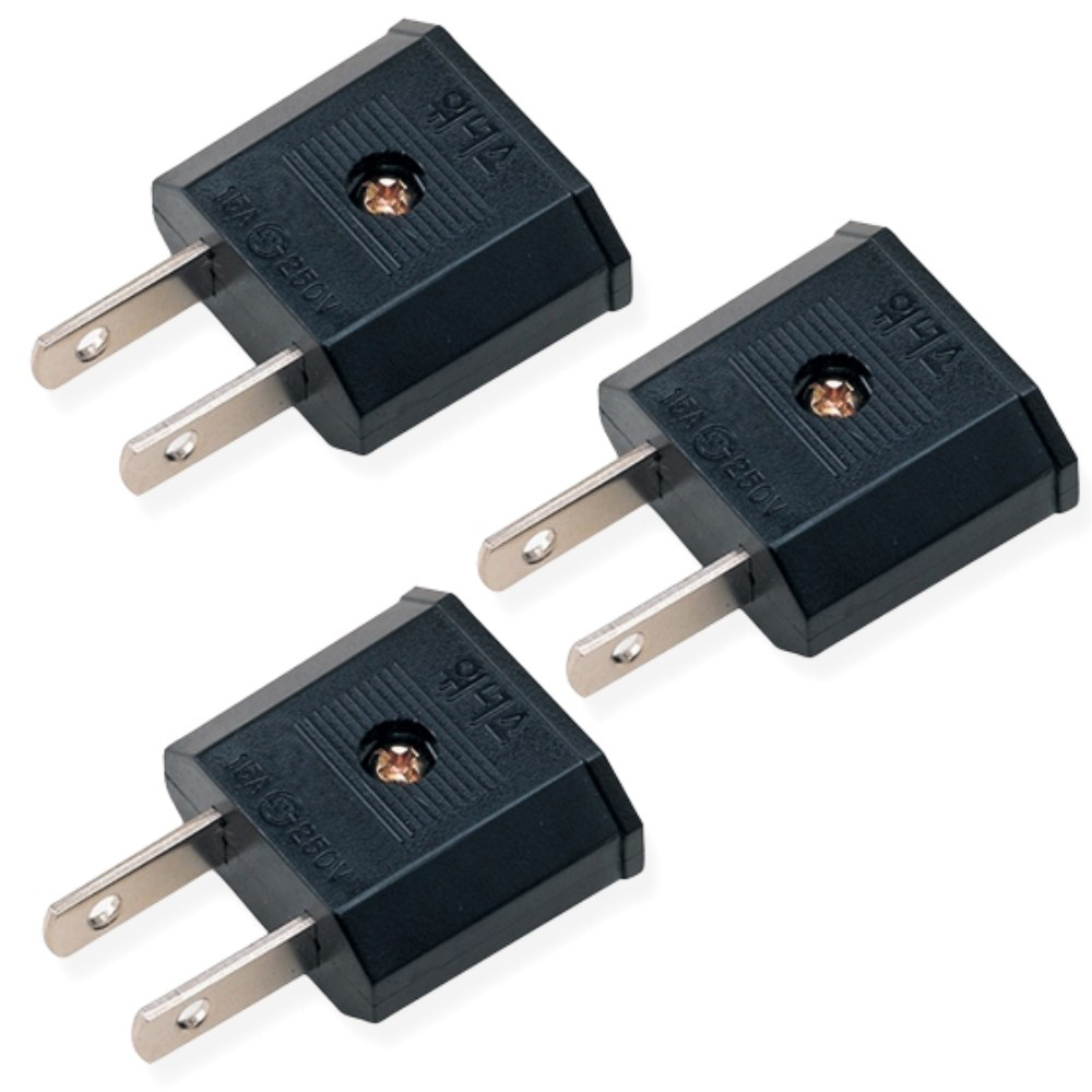 리빙대학 220v -> 110v 변환 국산 어답터 여행용 어댑터 일자 플러그 11 돼지코, 3개 5,000원