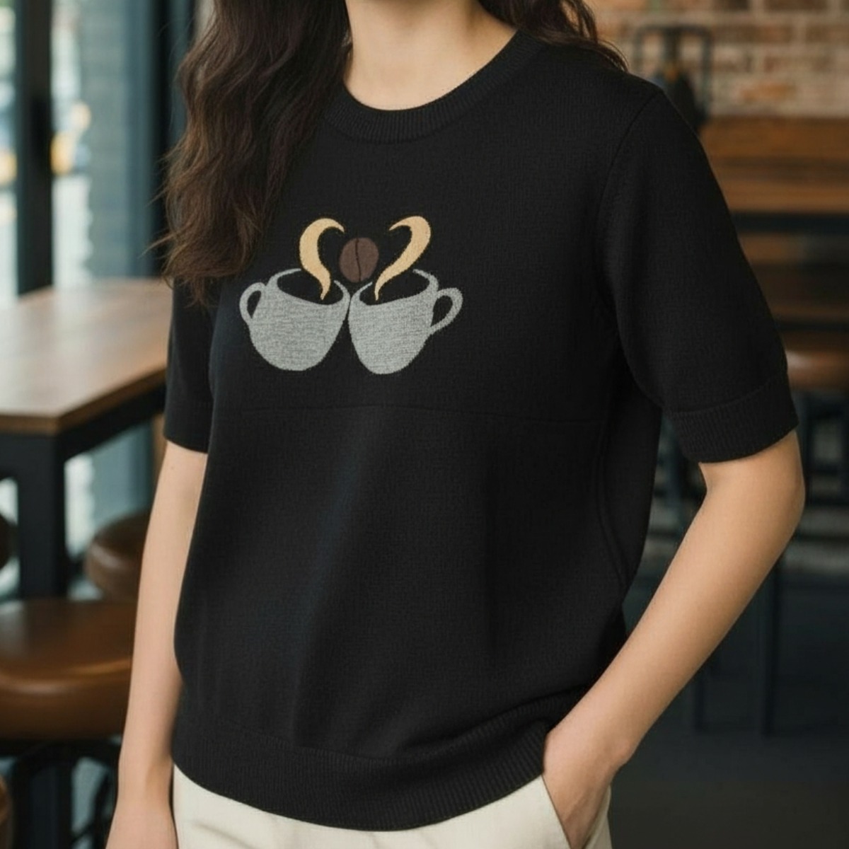 니트골프웨어 골프웨어니트 골프웨어인타샤 여성골프웨어니트 인타샤니트 장미꽃 반팔 60,000원