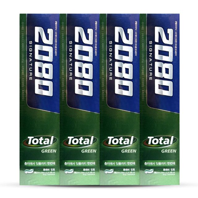2080 시그니처 토탈 그린 후레쉬민트 치약 120g 4개입, 120g, 1개 5,590원