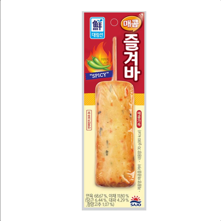 대림선 [대림선] 핫바 매콤즐겨바 70g 4,700원