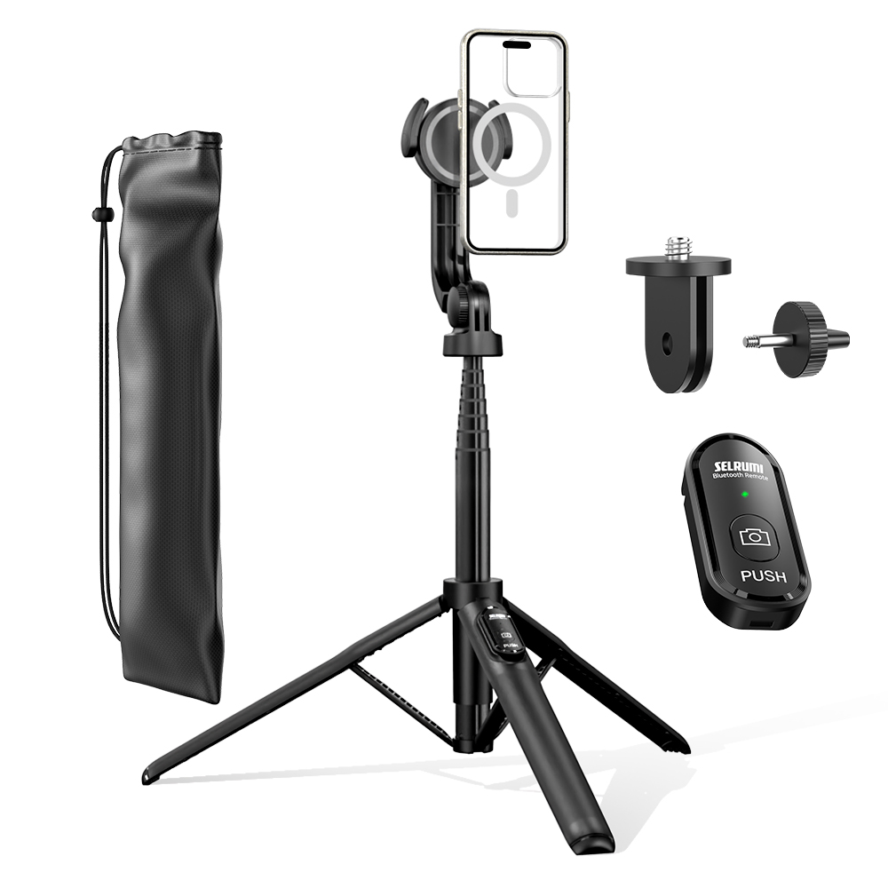셀루미 N52 강력 마그네틱 맥세이프 스마트폰 셀카봉 삼각대 블랙 155cm, SEL-MGS1550M(블랙), 1개 35,900원