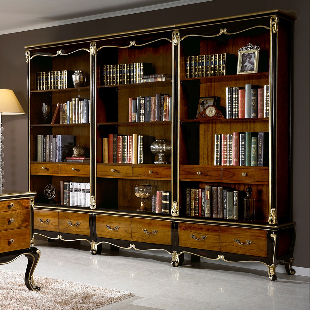 유캐슬 벤티 엔틱 원목 서재 수납형 책장세트 3pcs 2,330,000원