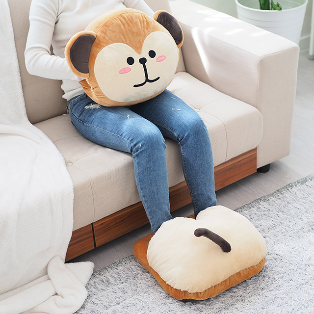 몽키 극세사 쿠션 핸드 풋워머 사무실 책상 학생 낮잠베개 3종 12,900원