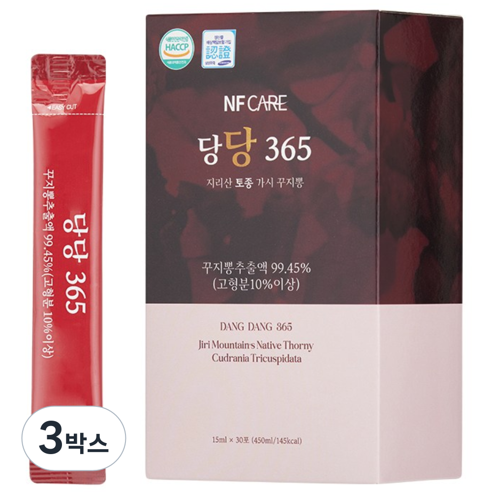 당당365 국산 구찌뽕 바나바잎 혈당관리 꾸지뽕 여주 돼지감자 1일 1포 당케어, 3박스, 450ml 89,800원