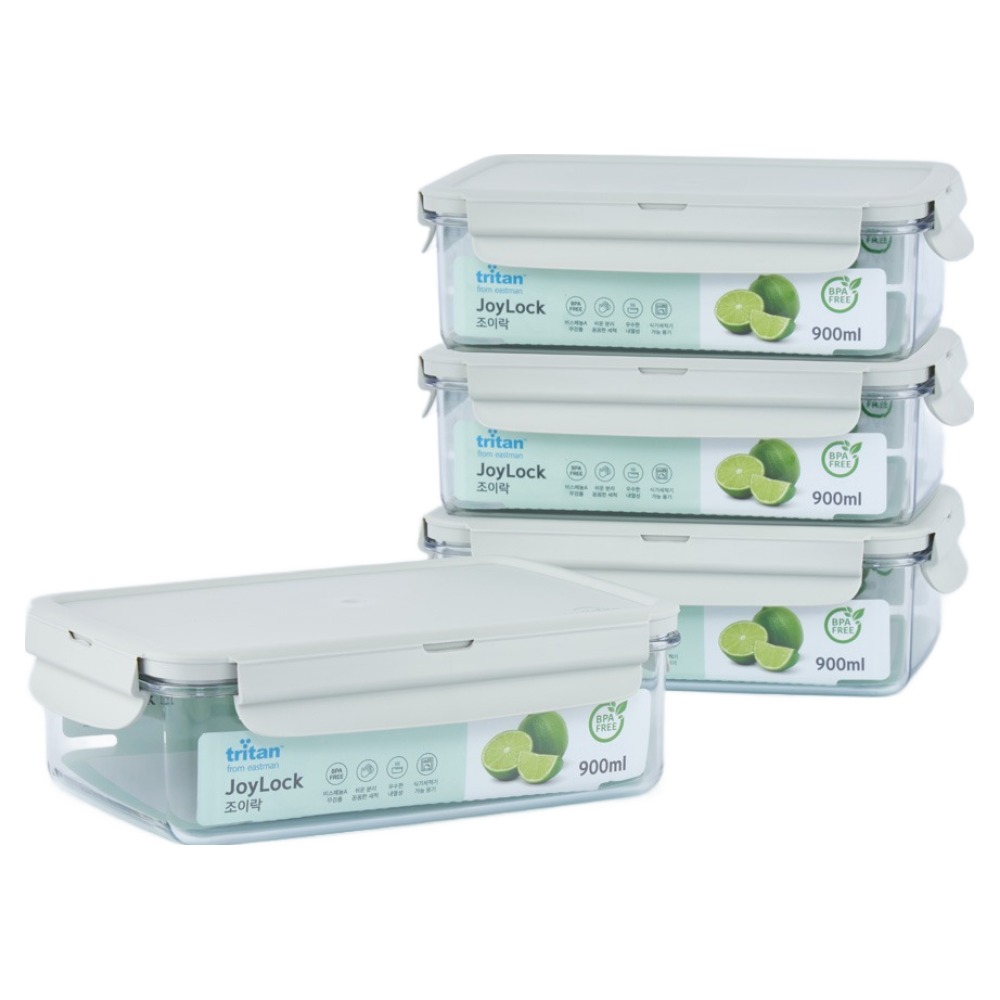 ecosense 조이락 트라이탄 밀폐용기 직사각 와이드, 4개, 900ml 34,860원