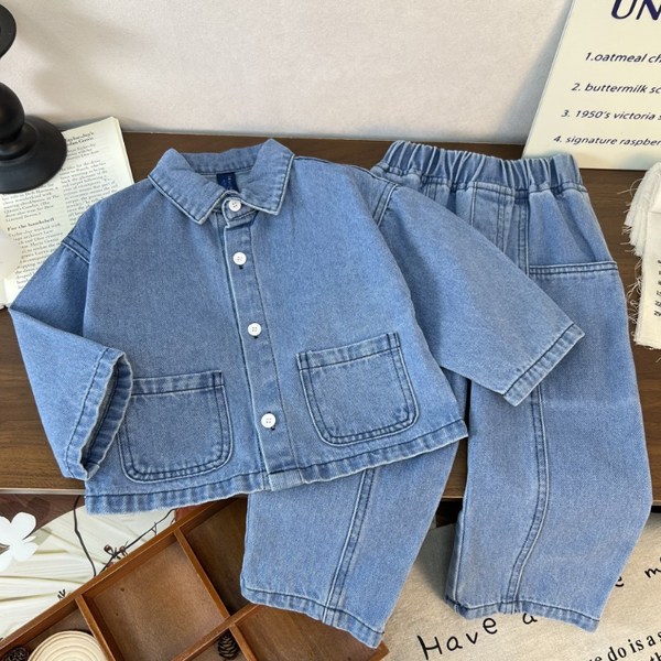 [더사랑이] 키즈 아동복 상하복 상의+하의 남녀 공용 데님세트 세트세트데님상하복세트 29,900원