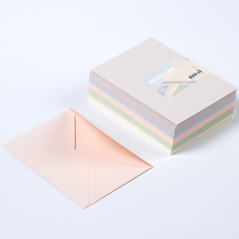 PaperPhant 하이퀄리티지 두꺼운(180g) 5컬러 엠보싱 색지(레이드) 가로형 봉투(165*115mm) 15,020원