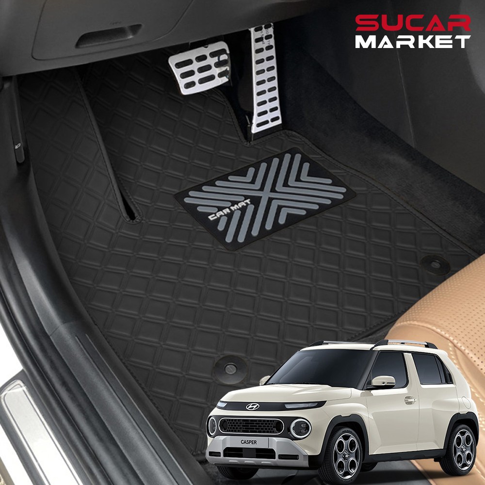 영차 2026 더뉴캐스퍼 스퀘어 가죽 발매트 트렁크매트 차박 차량용품 49,500원