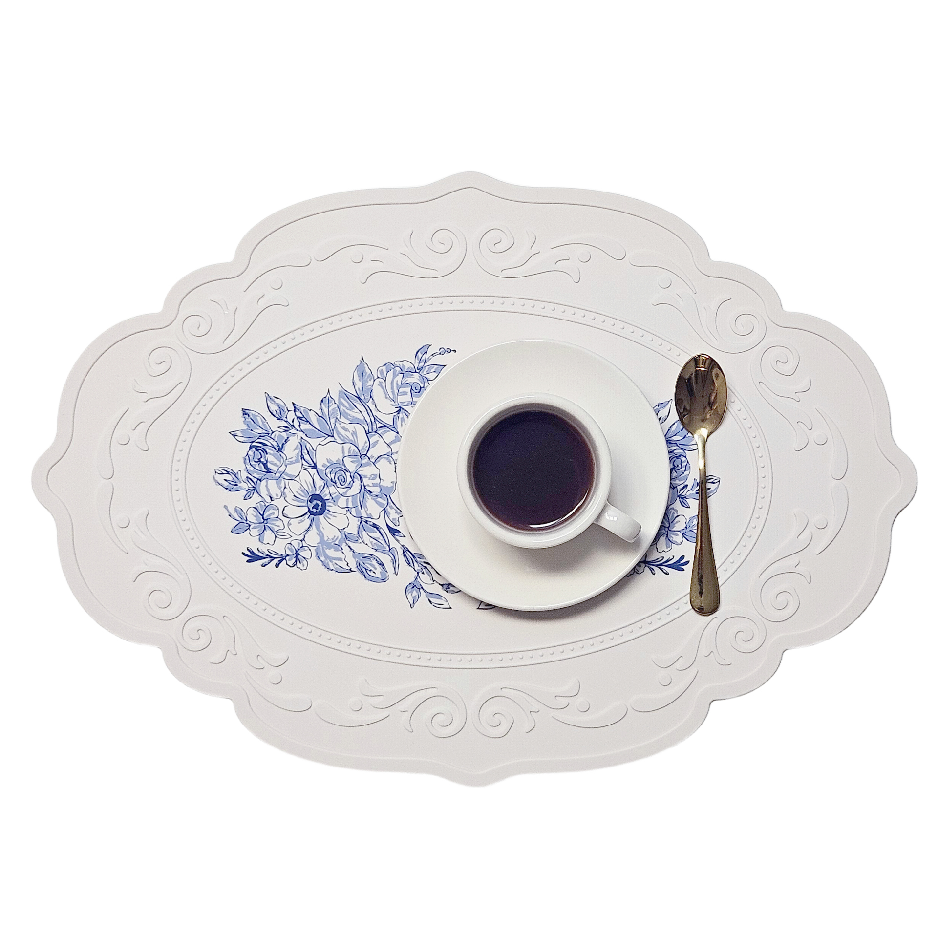 까사라이프 북유럽 실리콘 테이블 식탁 매트, 화이트, 43cm x 30cm x 두께 2.3mm, 1개 9,340원