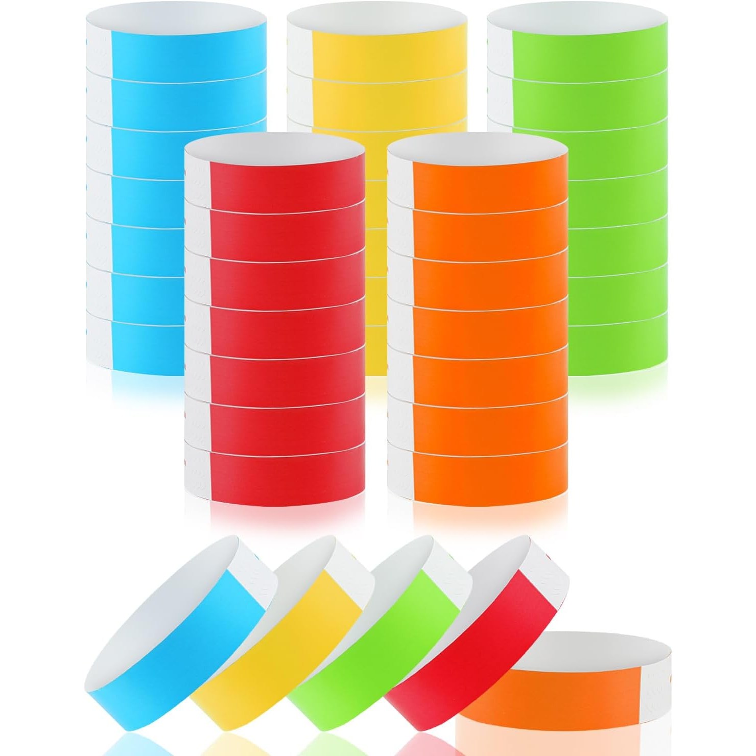 입장권 팔찌 대용량 입장 손목밴드 일회용 방수 종이입장팔찌 손목띠지, 500개, 파랑+황+초록+빨강+오렌지 19,900원