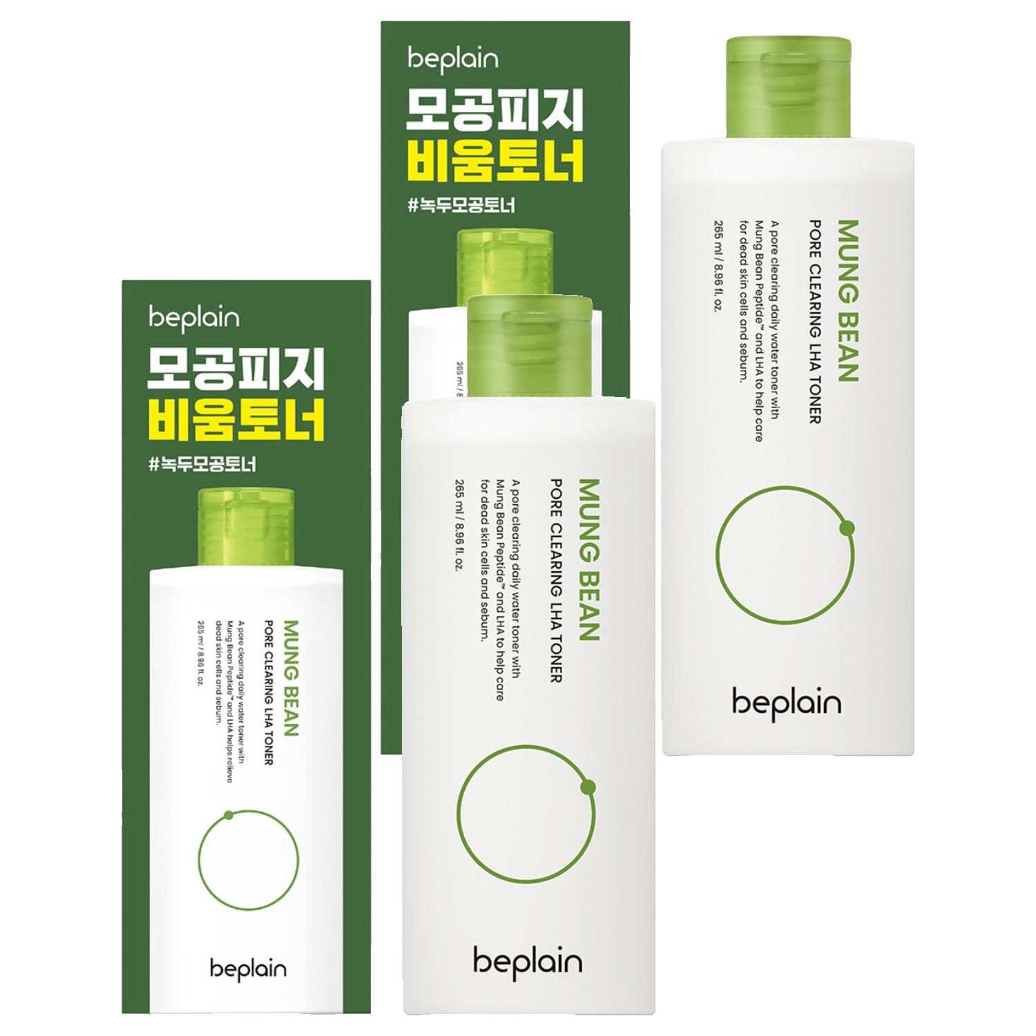 비플레인 녹두 모공 클리어링 라하 토너, 2개, 265ml 25,000원
