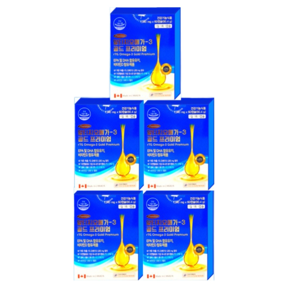 초임 알티지 파워골드 오메가3 60캡슐, 5개 195,000원