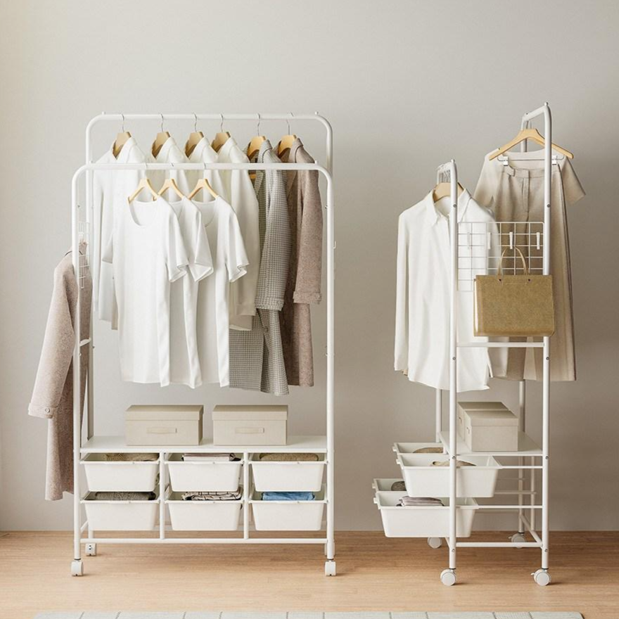 무베즈 평생쓰는 2단 듀얼바 서랍형 올인원 이동식 행거 89,900원