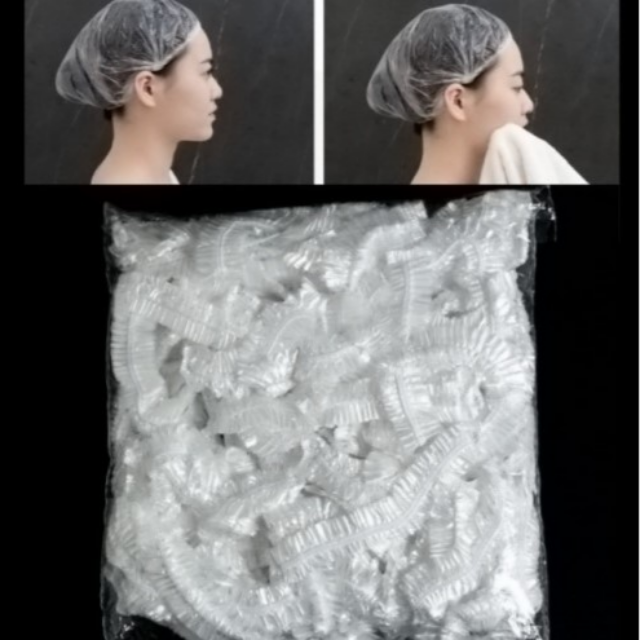 옐로구르미 비닐 헤어캡  일회용 염색 파마 샤워 업소용 52cm 2,430원