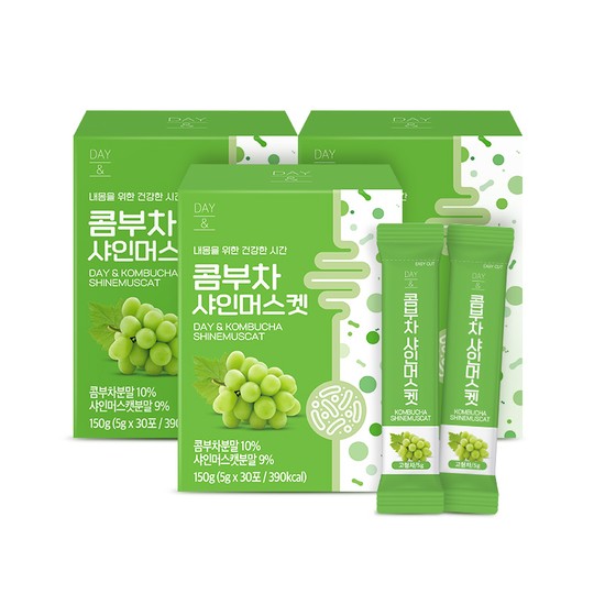 데이앤 콤부차 샤인머스켓 5g 30개입 3개(총90개), 150g, 3개 25,900원