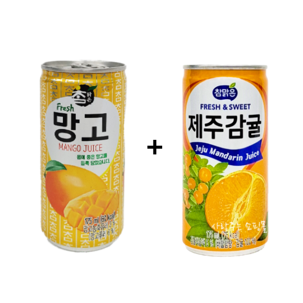 참맑은 망고 175ml(30캔) + 참맑은 제주감귤 175ml(30캔) 13,730원